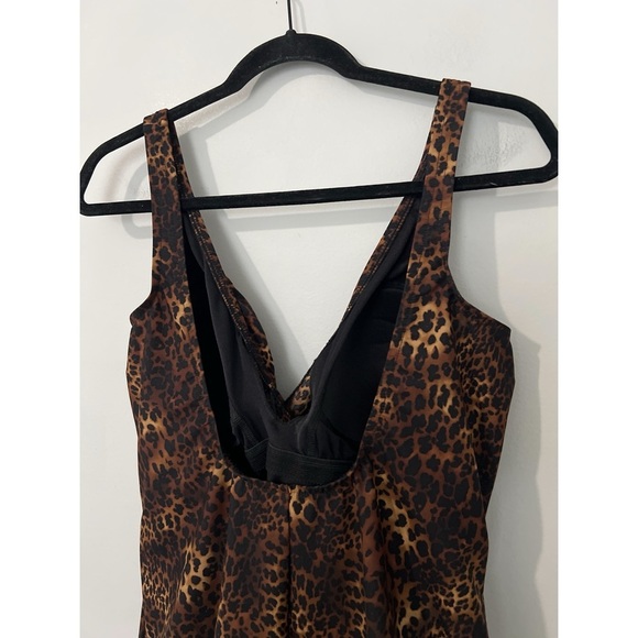 Miraclesuit Swimsuit Women’s 16 Brown Black Animal Print Oceanus One Piece - Picture 8 of 14